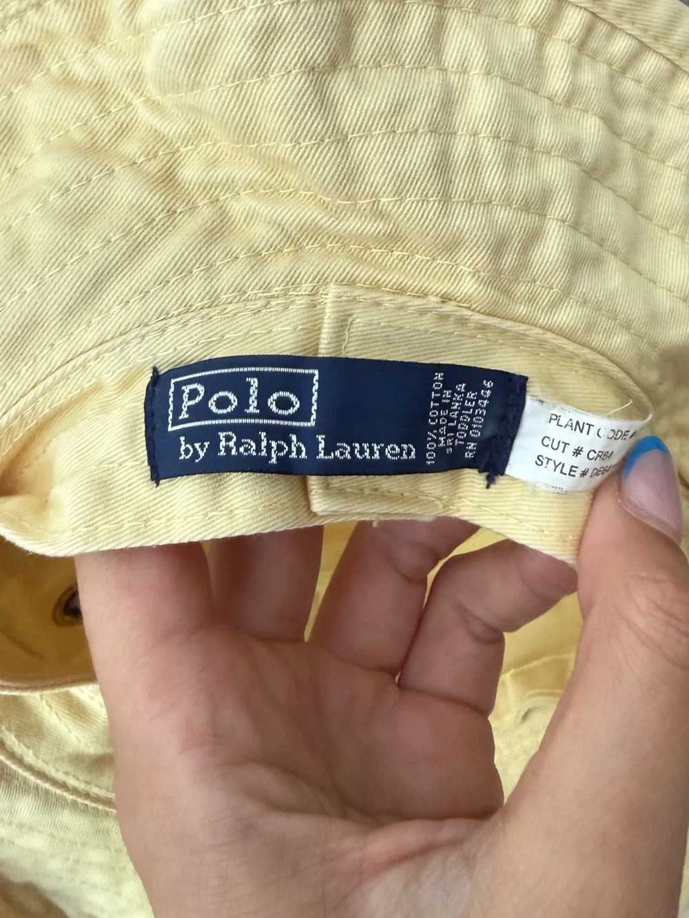 Polo by Ralph Lauren 100% Cotton Butter Yellow Bucket Hat with Plaid TODDLER